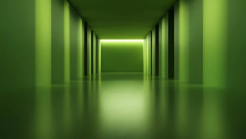 Luminescent Corridor with Geometric Perspective and Neon-Infused Architecture.