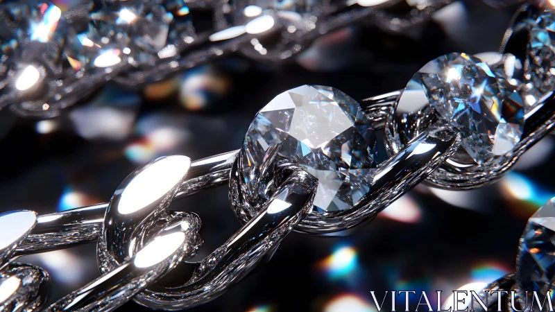 Close-up of Diamond-Encrusted Chain in Luxurious Artistic Style. Close-up of Diamond-Encrusted Chain in Luxurious Artistic Style.