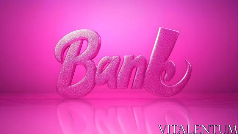 Bold 3D "Bank" Text in Glossy Pink with Modern Style.