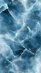 Glacial ice crystal macro texture with fractured blue planes.