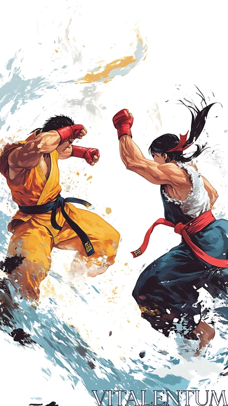 Two storm-born martial artists collide in a painted tidal clash
