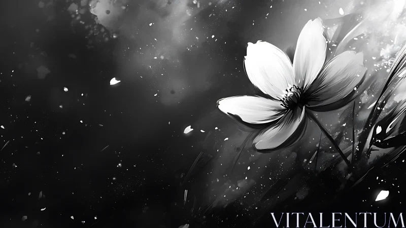 Luminous Petals Dance Through Darkness With Ethereal Grace