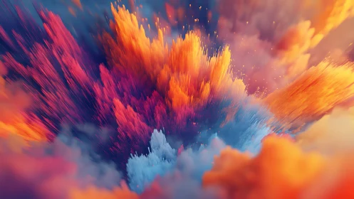 Nebula clouds explode in saturated orange and cyan light.