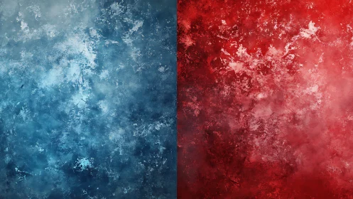 Soft collision of frosted blue calm and ember red heat.