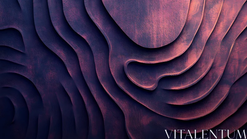 Layered abstract terrain with curved carved contours.