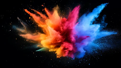 Chromatic shockwave where fire meets ice in midair bloom.