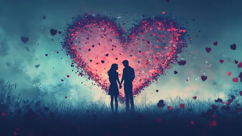 Two Hearts Dancing in a Magical Moment of Love