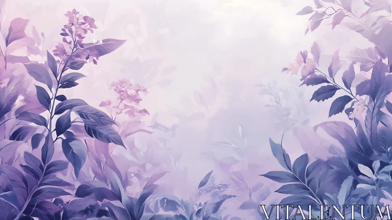 Soft lavender garden bathed in dreamy morning light.