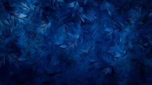Deep blue feather texture background with soft pattern.