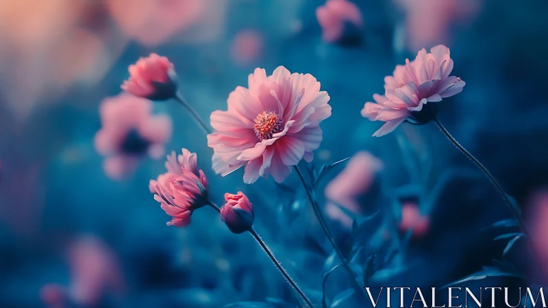 Pink Peonies Dance Between Twilight and Dream