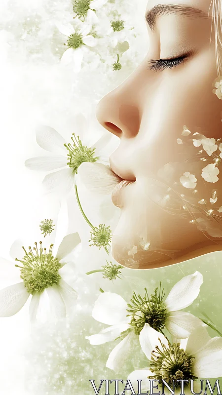 Soft-breathing daydream lets blossoms drift across quiet skin