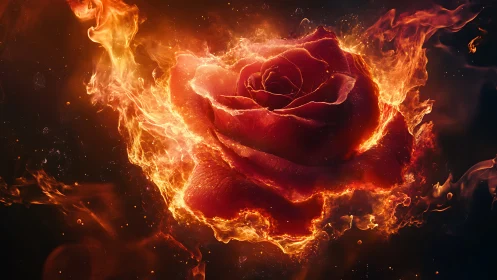 Flaming Rose in Fire.
