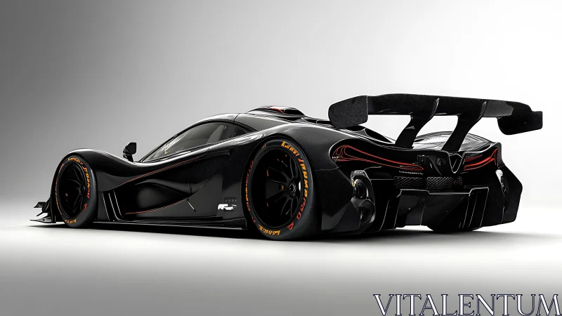 Black carbon hypercar showcases radical aero race package.