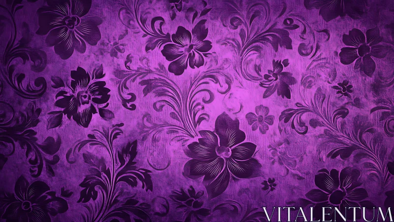 Purple Ornamental Floral Pattern. Baroque Design.