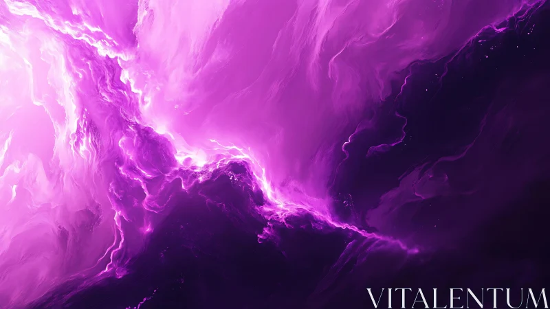 Vivid Abstract Purple Energy Swirl in Digital Art Style.