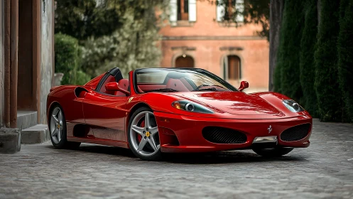 High-gloss red convertible sports car with sculpted aerodynamic body