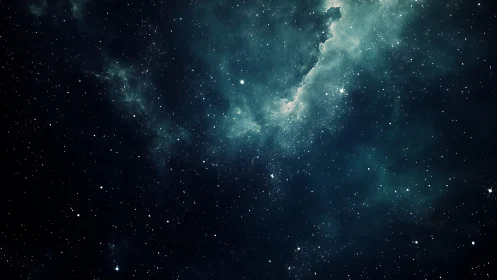 Stellar nebula drifts through deep space in tranquil silence