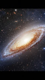 Spiral galaxy pirouettes in star-salted cosmic velvet.