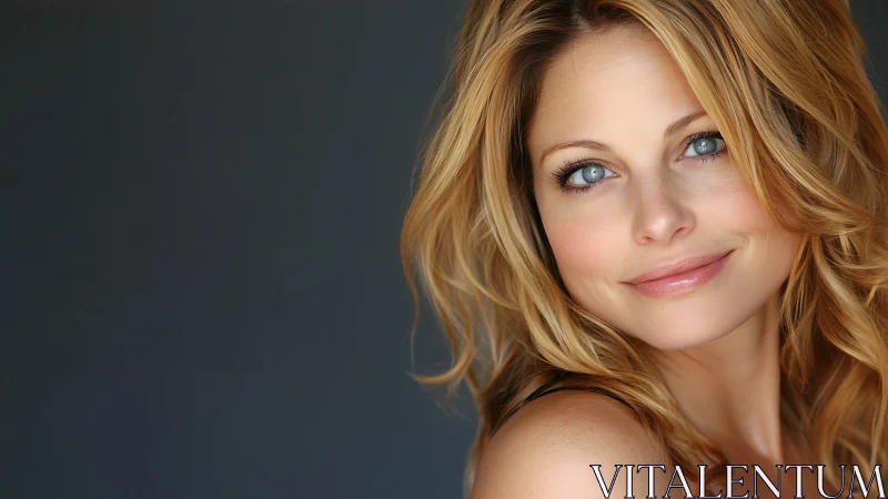 Radiant Woman with Blonde Hair in Soft Natural Light Portrait.