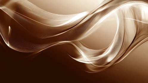 Silken light waves flow across warm monochrome space.