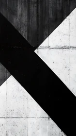 Monochrome diagonal bands cut stark concrete geometry.