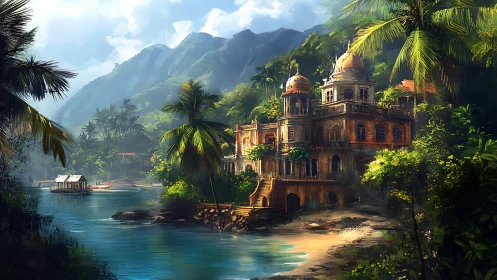 Tropical Palace by the River: Fantasy Architecture in Paradise