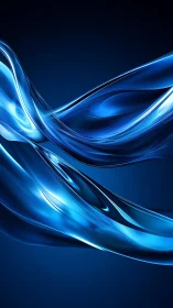 Parametric blue light ribbons with glossy translucent curvature