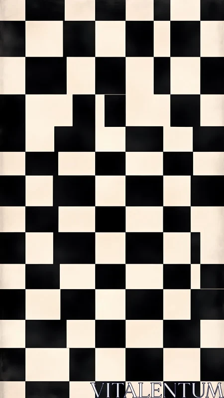 Monochrome grid with irregular checkerboard distribution.
