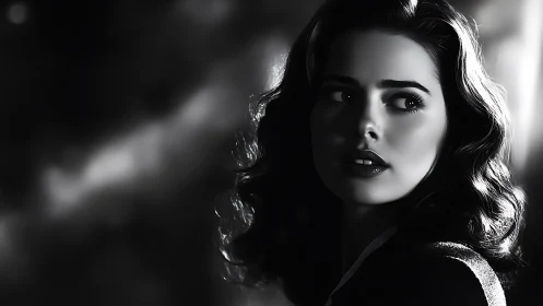 Noir-lit glance in silvered shadows of a restless night.