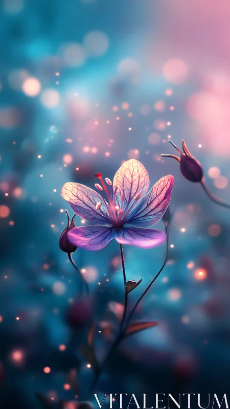 Starlit petal bloom drifting through a dreamy twilight haze.