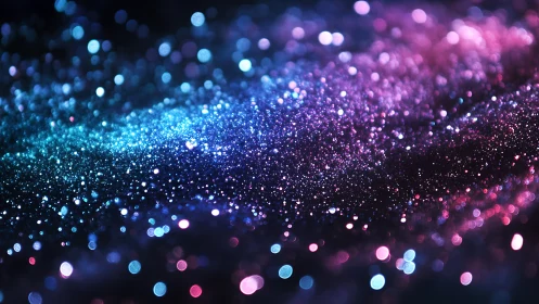 Stardust rivers of pink and blue drifting through night.