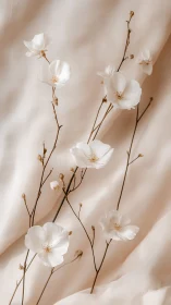 Delicate White Blooms: Minimalist Botanical Study in Soft Light.