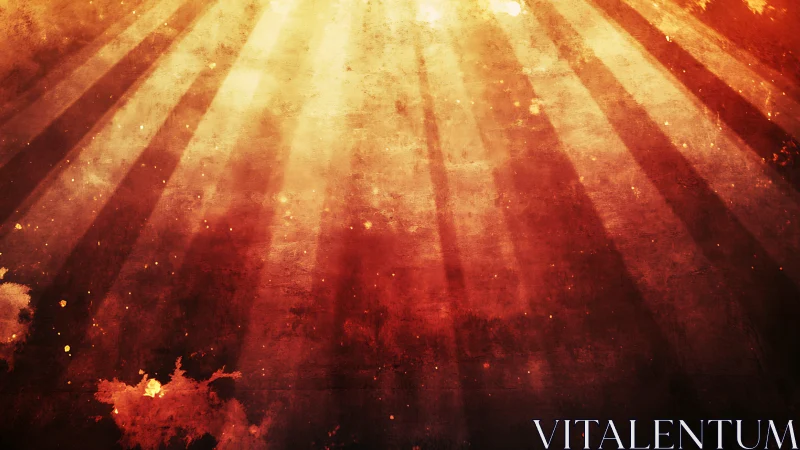 Radial sunbeams over textured grunge background with warm diffusion