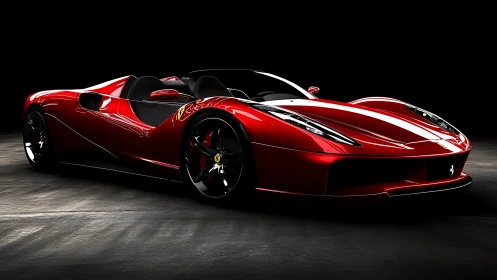 Crimson roadster prowls the spotlight like liquid lightning