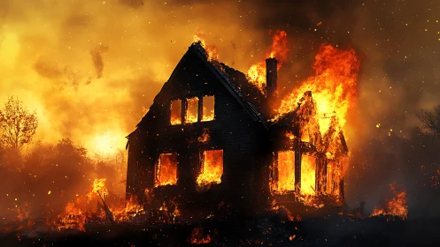 Inferno Mansion: Where Walls Burn Gold and Shadow Dances.