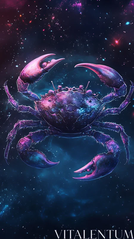 Nebula-clad cosmic crab drifts through starlit galactic tides.