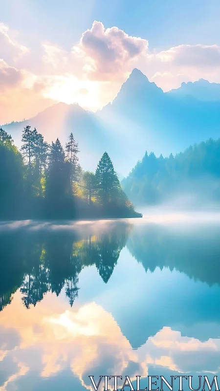 Morning sun pours liquid gold over mirrored alpine peaks