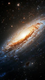 Spiral galaxy core blazing amid dense starfield panorama.