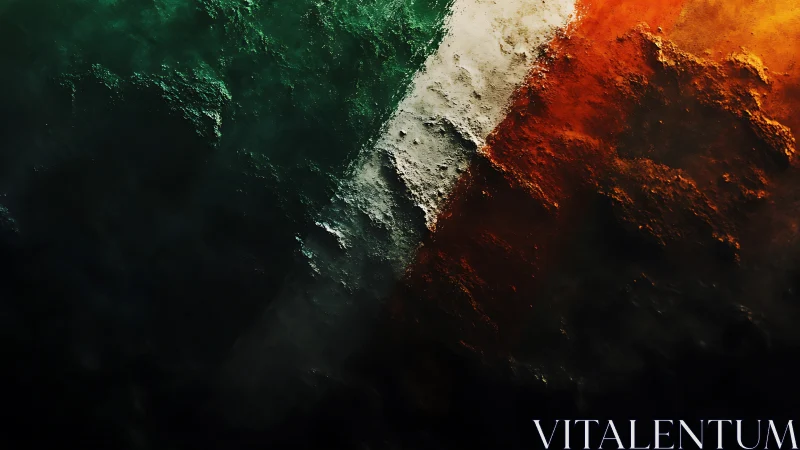 Textured tricolor diagonal surface shows rough pigmented strata