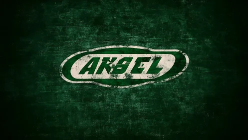 Grunge green logo halo frames bold cracked lettering.