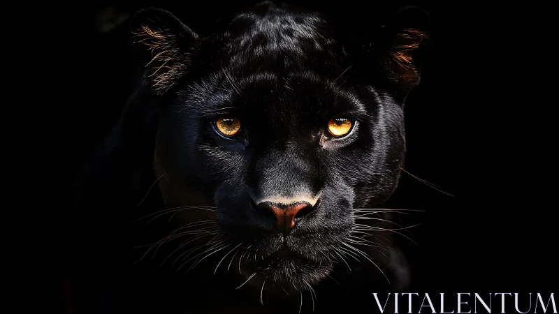 Black Panther High-Contrast Portrait with Amber Eyelight.