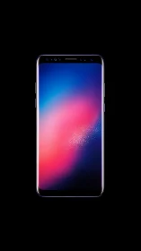 Modern Smartphone Display: Gradient Wallpaper with Blue-Pink Color Transition