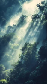 Forest Canopy with Crepuscular Rays.