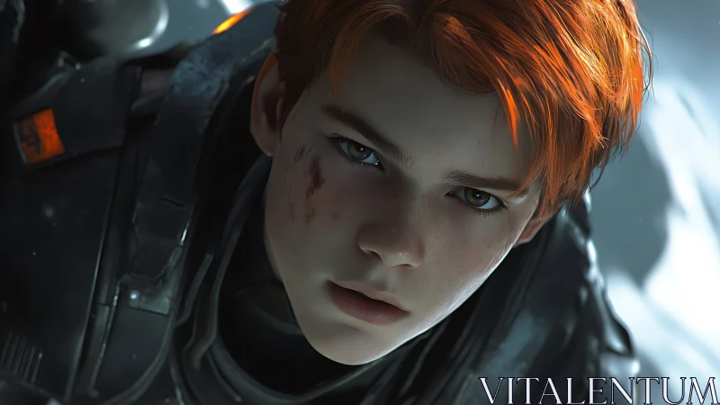 Freckled starfighter steadies resolve in cold metallic dusk