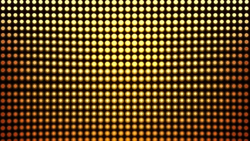Abstract golden LED light grid pattern with glowing circular dots.