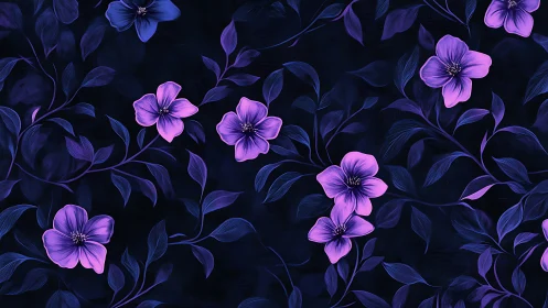 Glowing Orchids Dance Through Twilight Garden.