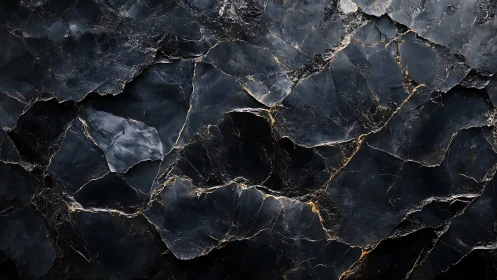 Dark fractured stone surface with subtle golden veins.