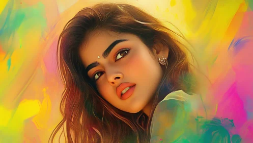 Color-drenched portrait glows with soft, luminous warmth