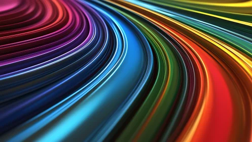 Curved multicolor bands in layered abstract streak formation.