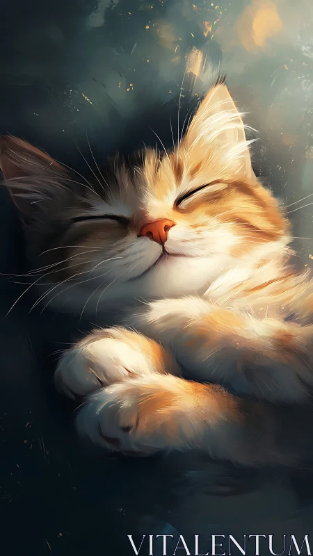 Serene Felid Portrait with Luminous Backlighting and Soft Volumetric Rendering.